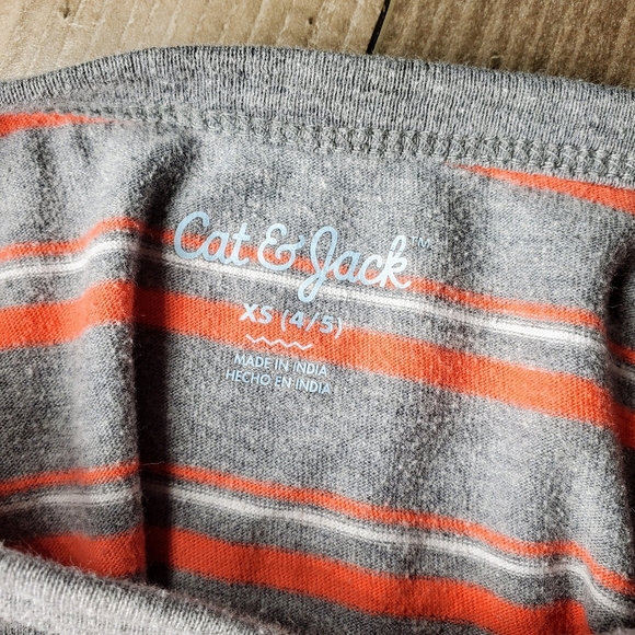 Cat & Jack 2 Pc Striped Short Sleeve Pocket T-Shirt Bundle Boys Size XS 4/5 EUC - Picture 3 of 13